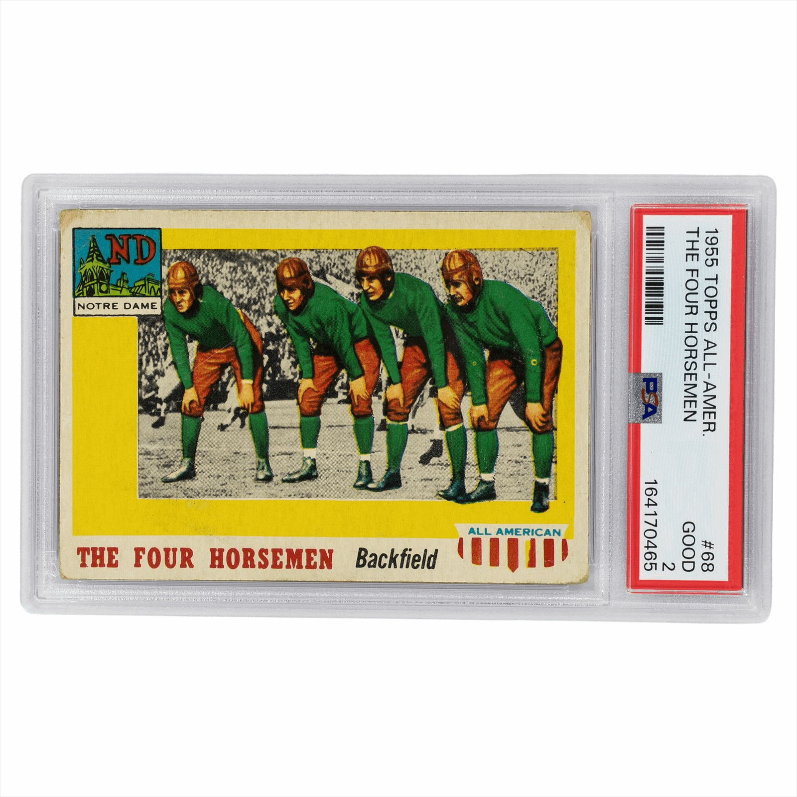 1955 Topps All-American The Four Horsemen #68 PSA GOOD 2