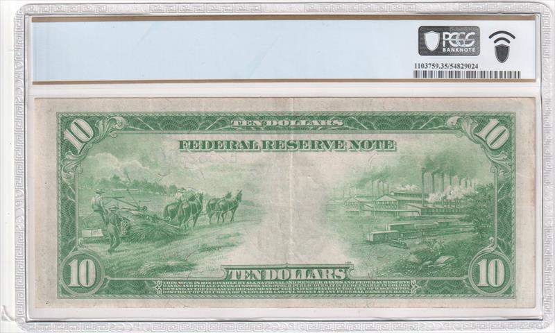 Fr. 923 1914 $10 Federal Reserve BN Richmond PCGS VF35