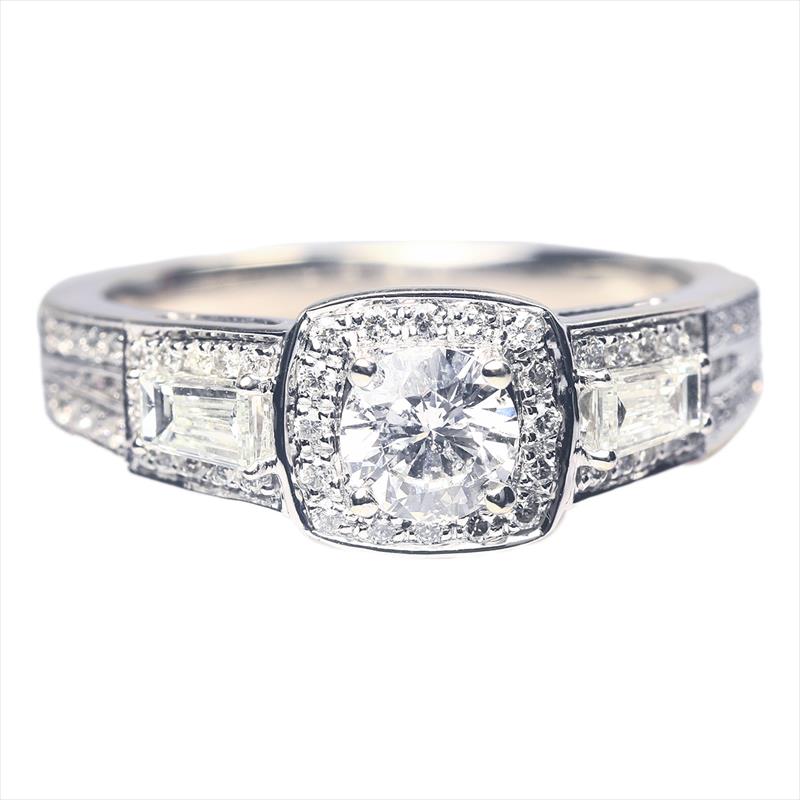 14k White Gold 1.5ctw H-Si Engagement Ring  