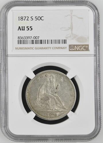 1872-S Seated Liberty NGC AU55