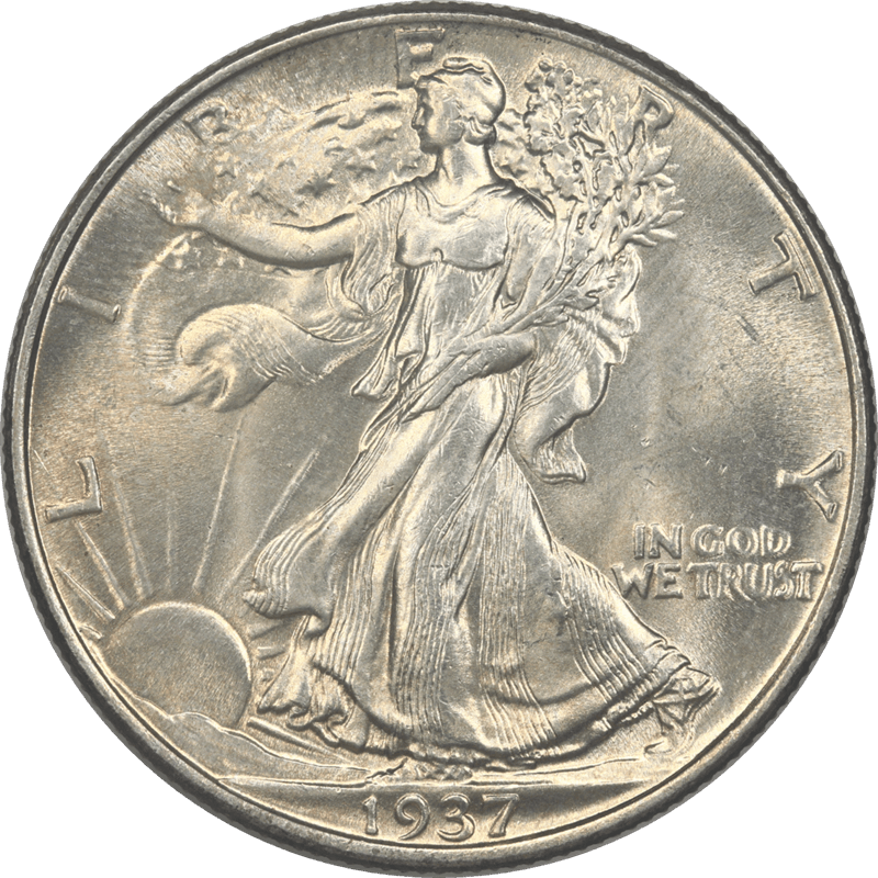 1937 Liberty Walking Half Dollar 50c  Choice  Uncirculated - Nice Original Coin