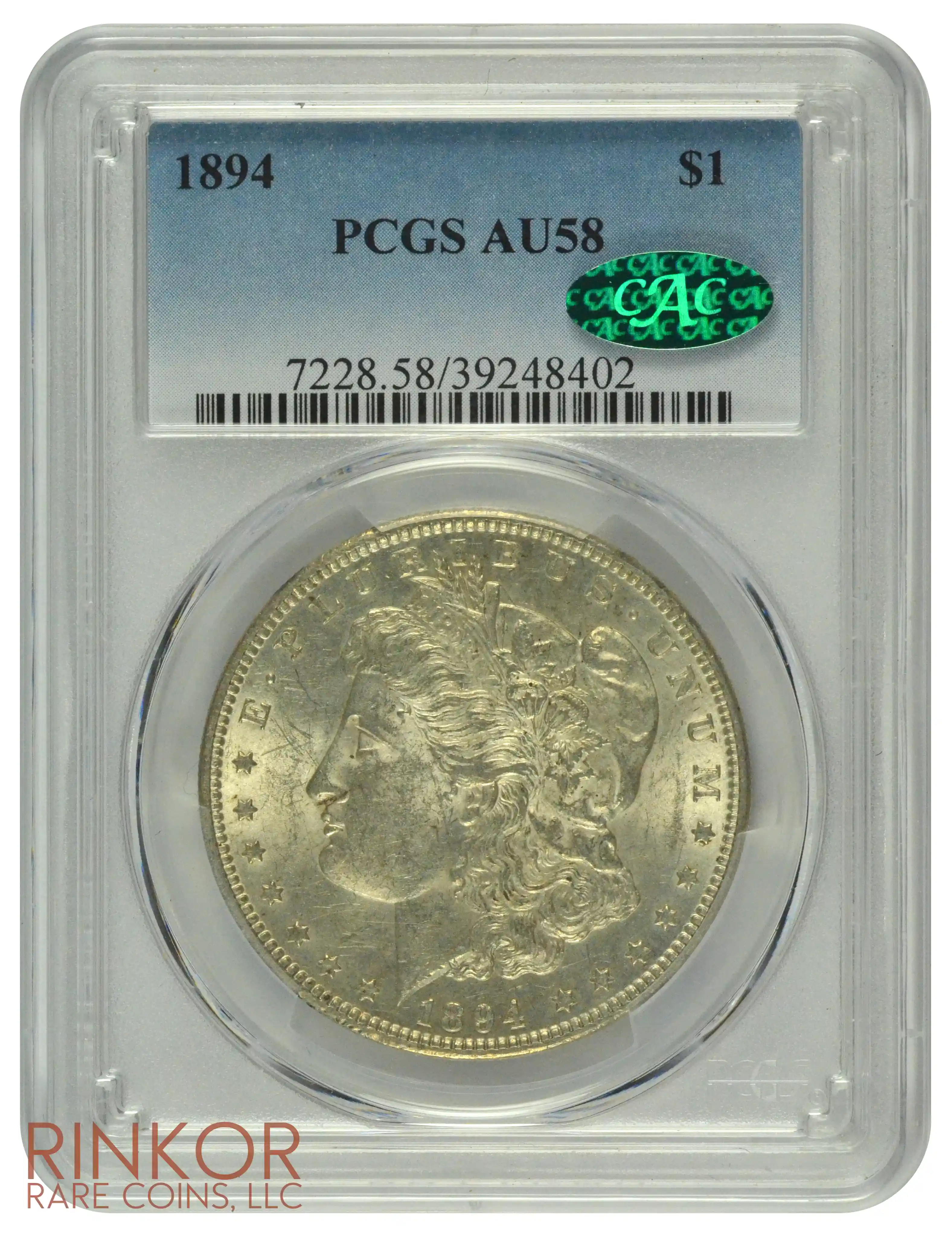 1894 $1 PCGS AU-58 CAC