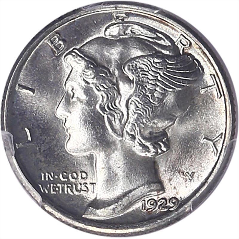 1929 Mercury Dime 10C PCGS MS66FB - Nice Lustrous Coin