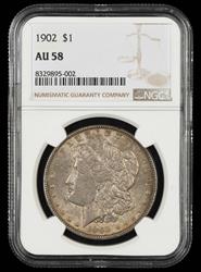 1902 $1 NGC  AU58