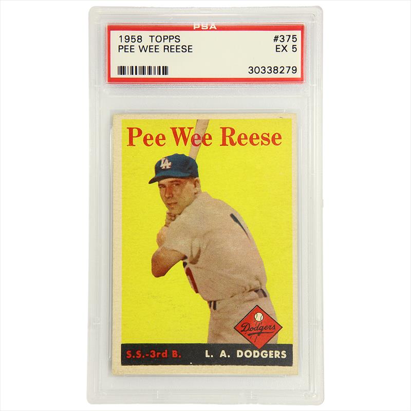 1958 Topps PEE WEE REESE #375 - L.A. Dodgers - PSA EX 5