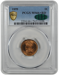 1899 Indian Head PCGS CAC RD 66+
