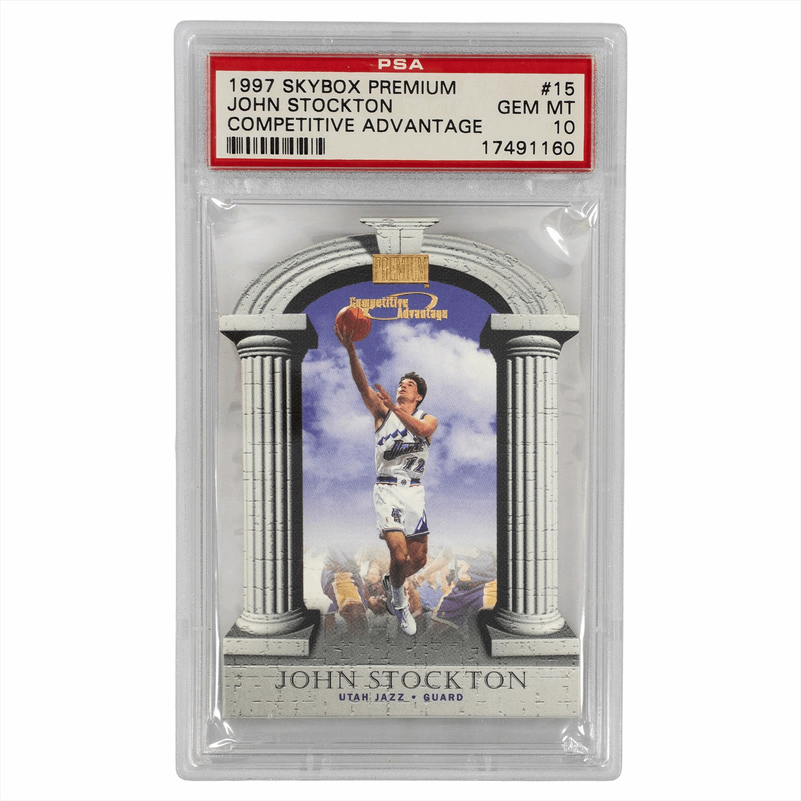 1997 Skybox Premium John Stockton Competitive Advantage #15 PSA GEM MT 10