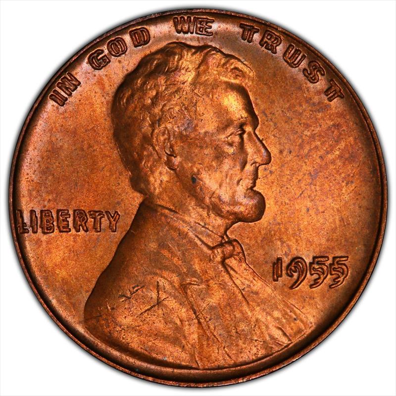 1955 1C Doubled Die Obverse PCGS MS 64 RD