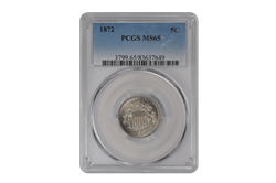1872 Shield PCGS MS MS 65