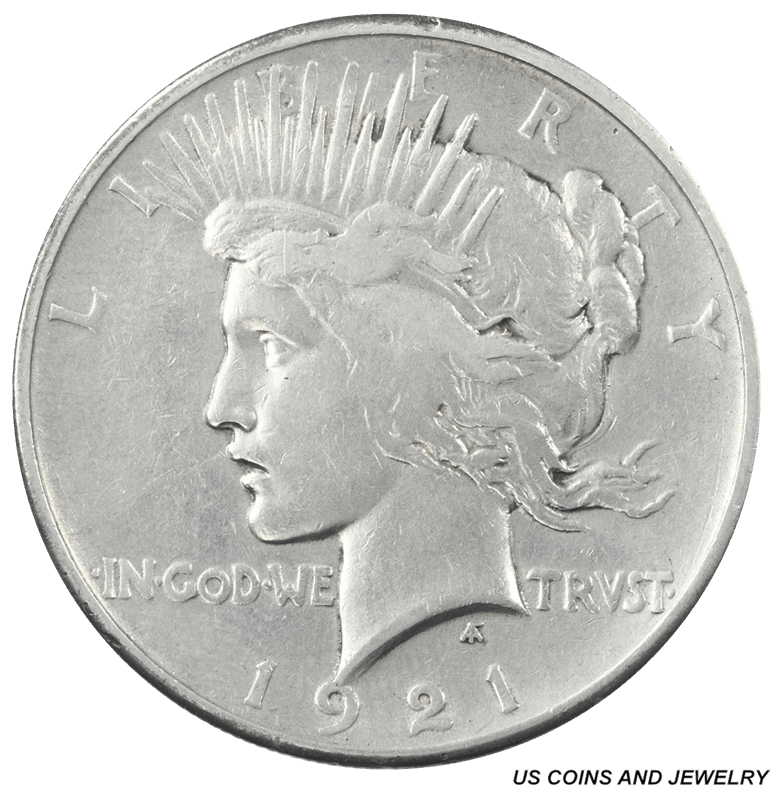 1921 Peace Silver Dollars Circulated Problem Free G-XF 