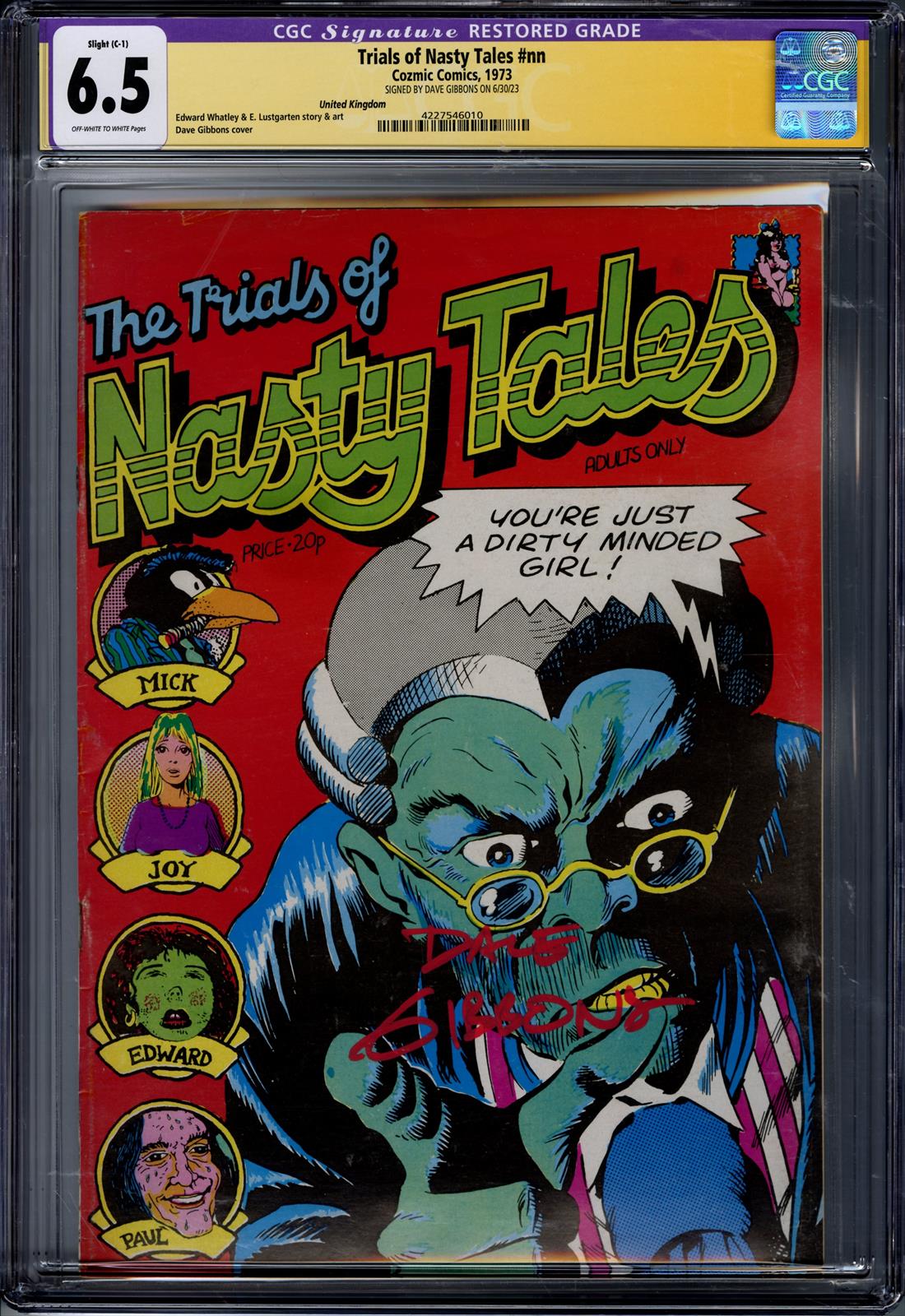 Trials of Nasty Tales #nn CGC 6.5 (Cozmic Comics, 1973) Signed by Dave Gibbons 