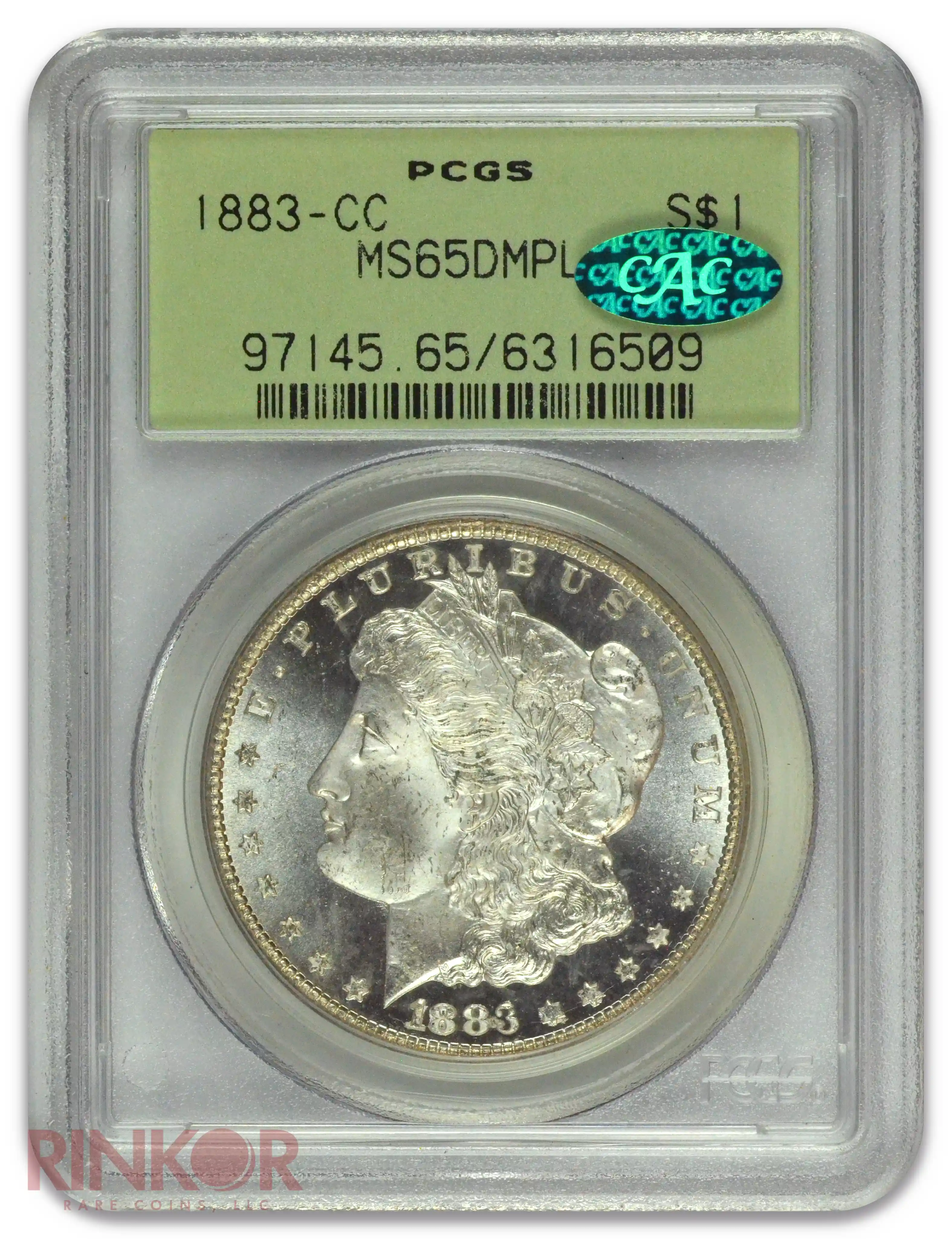 1883-CC $1 Morgan Dollar PCGS MS 65 DMPL CAC