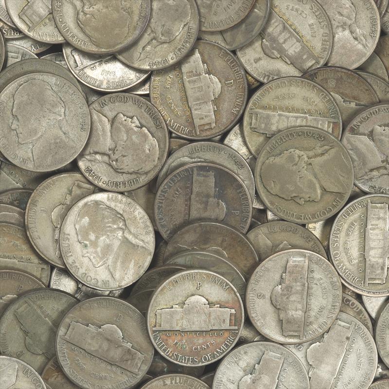 40 Coins Very Good War Nickels 