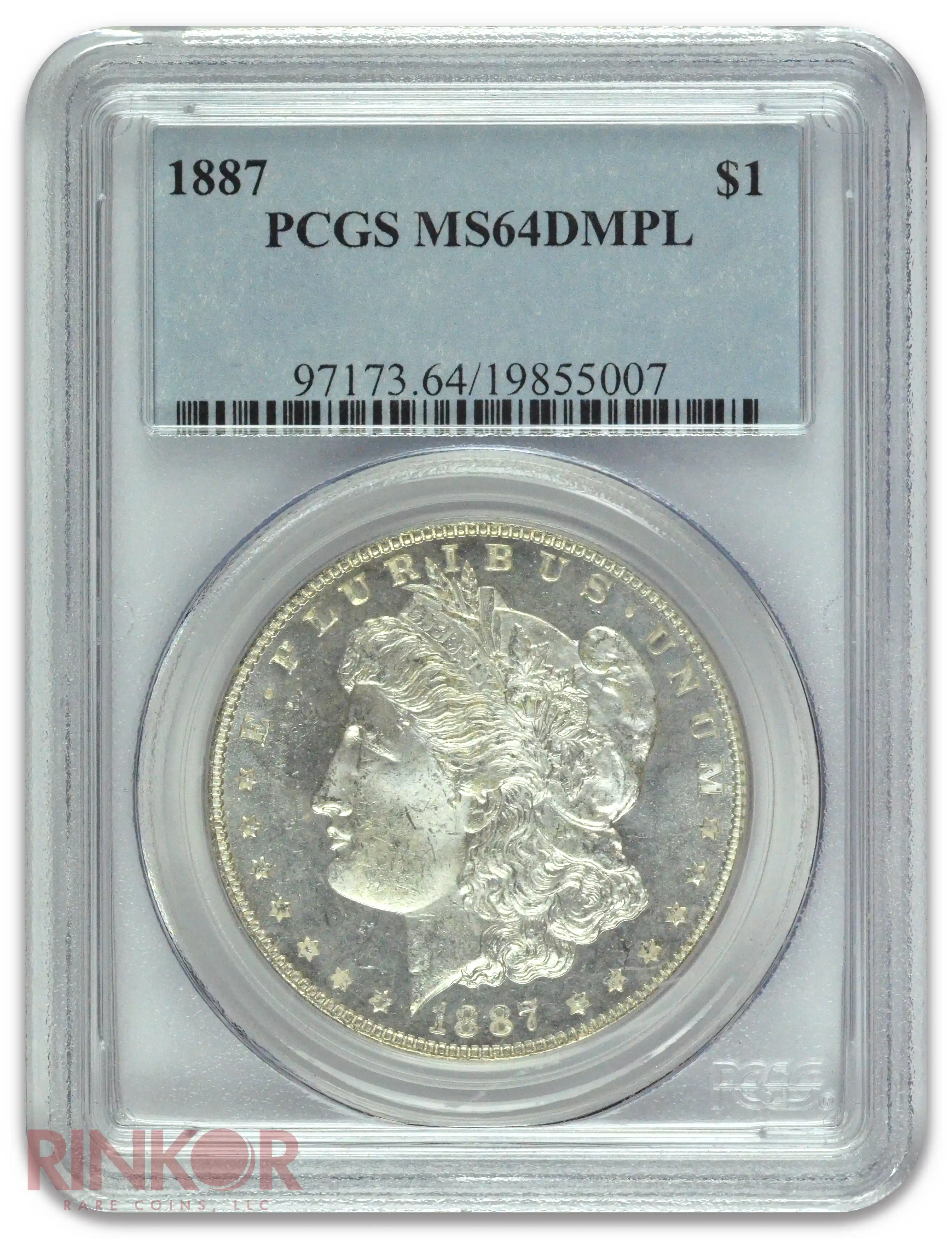 1887 $1 Morgan Dollar PCGS MS 64 DMPL