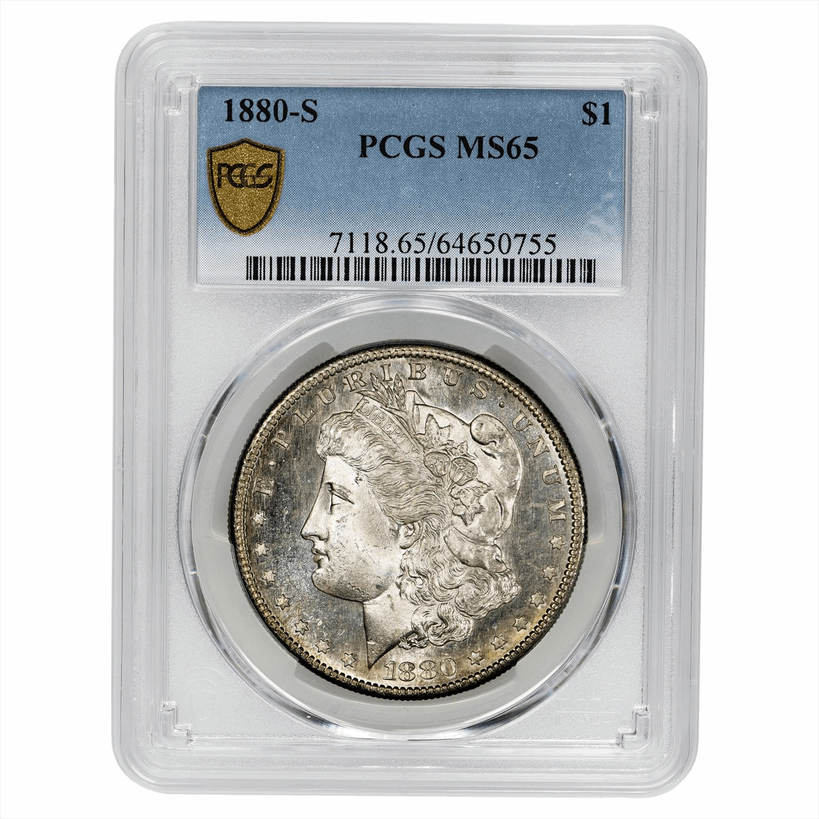 1880-S Morgan Silver Dollar $1 PCGS MS 65