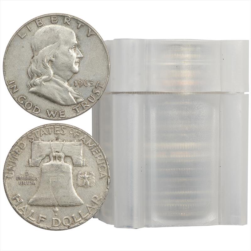 Roll 90% Silver Franklin Half Dollars 20 total coins 