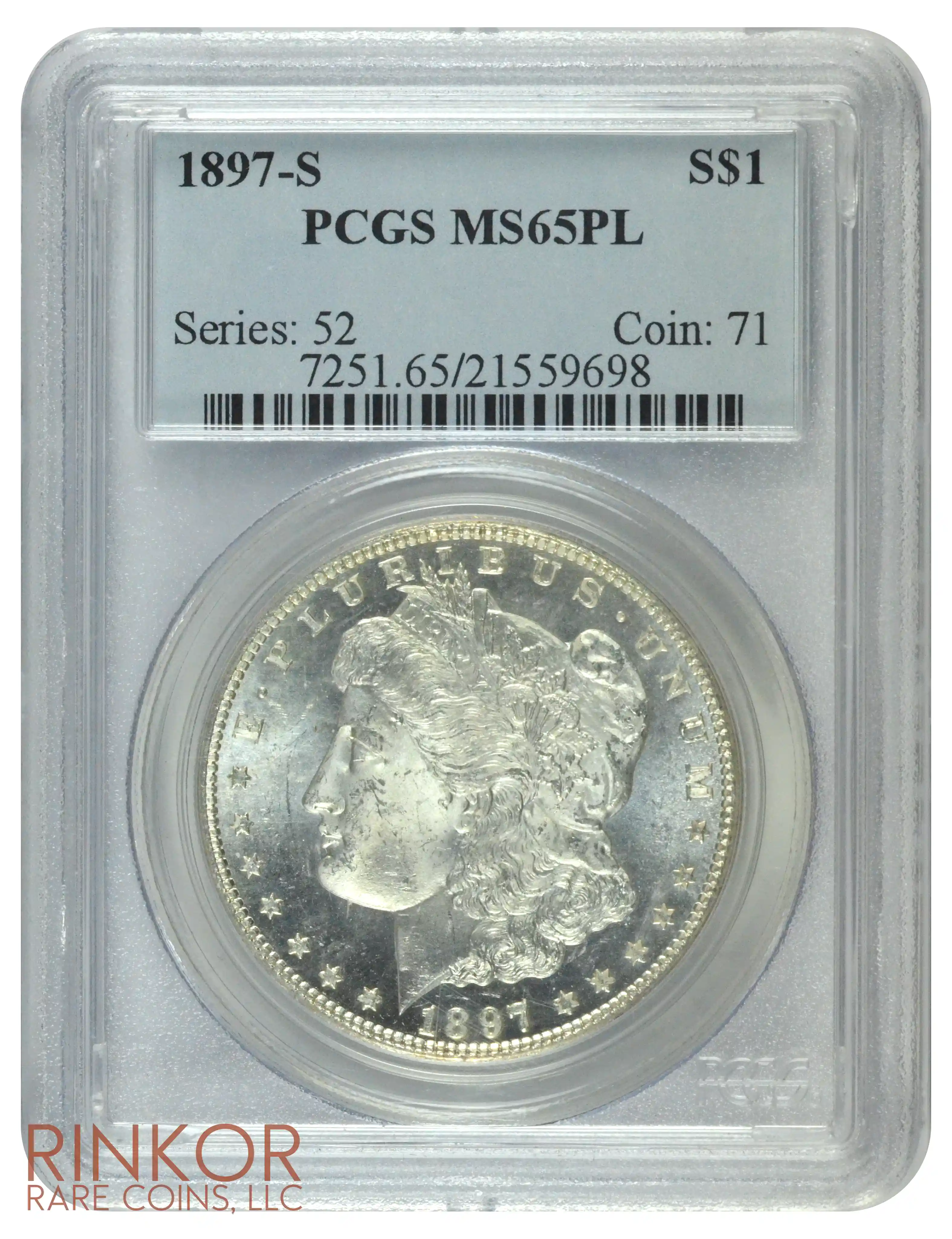1897-S $1 PCGS MS 65 PL