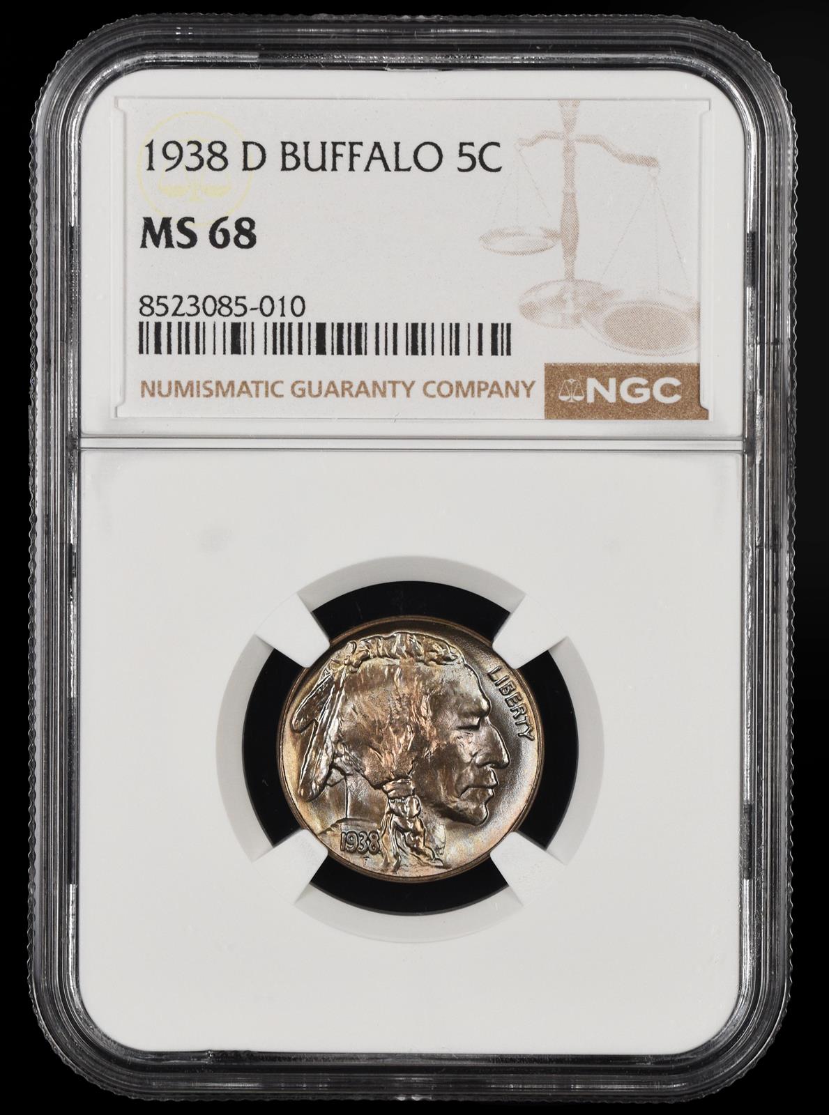 1938 D Buffalo 5C NGC  MS68