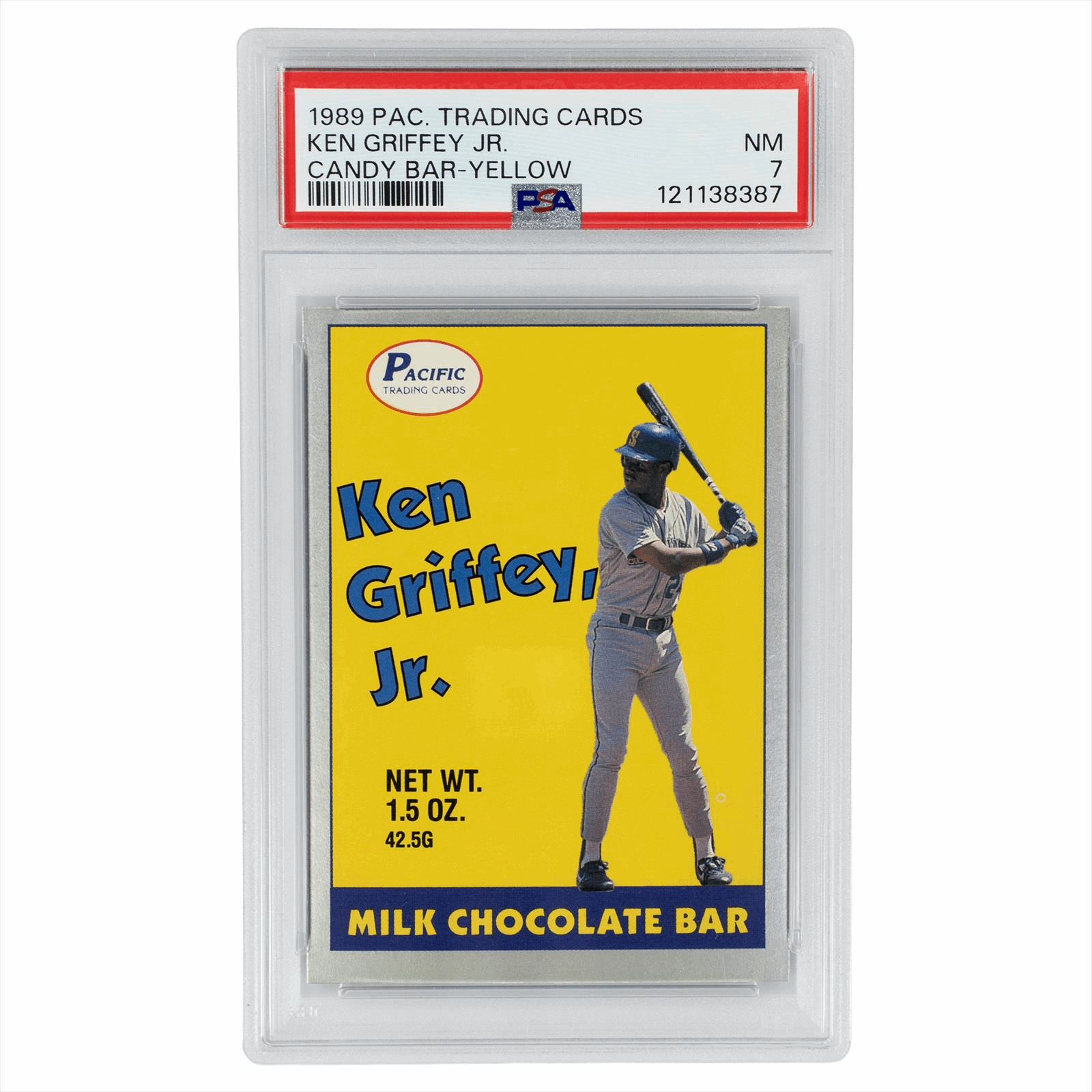 1989 Pacific Ken Griffey Jr. Candy Bar-Yellow PSA NM 7 Cert #121138387