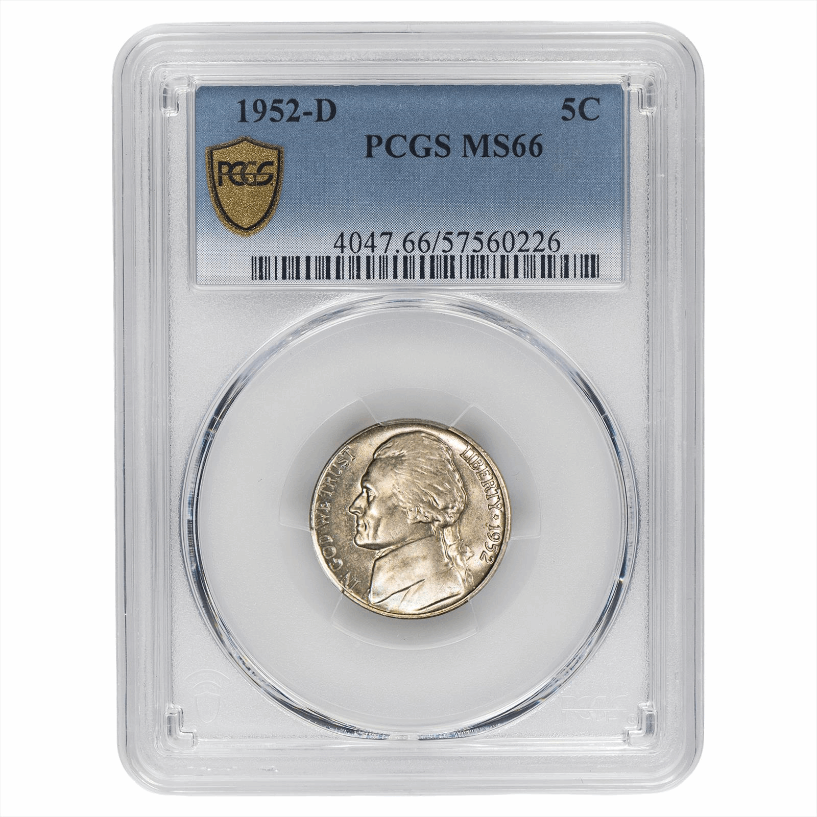 1952-D Jefferson Nickel 5C PCGS MS 66