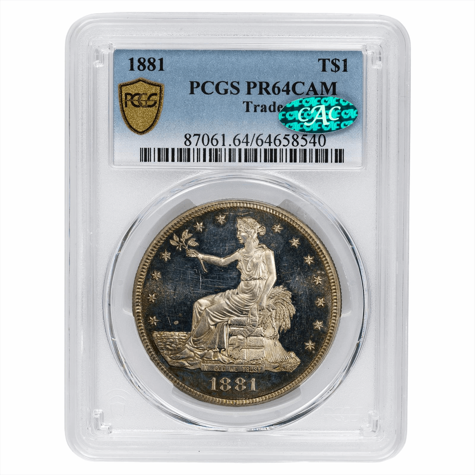 1881 Silver Trade Dollar $1 PCGS PR 64 CAM CAC