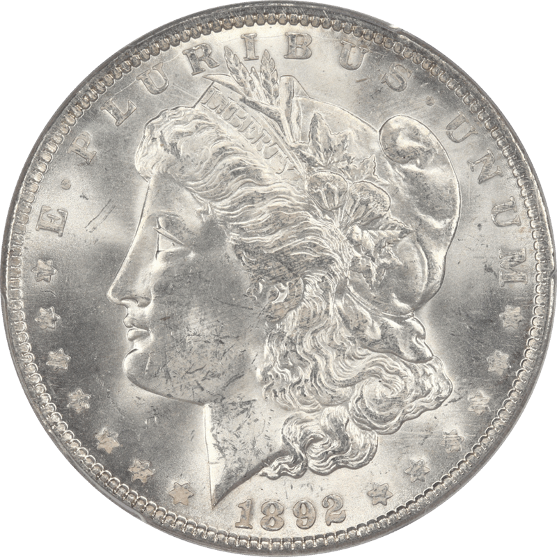 1892 Morgan Silver Dollar $1, PCGS MS63 - Nice White Coin