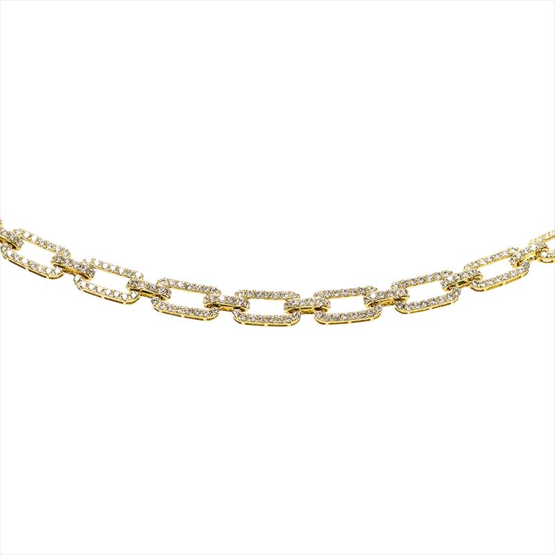 12.47CTW 541 DIA 14K YG CHAIN LINK NECKLACE 