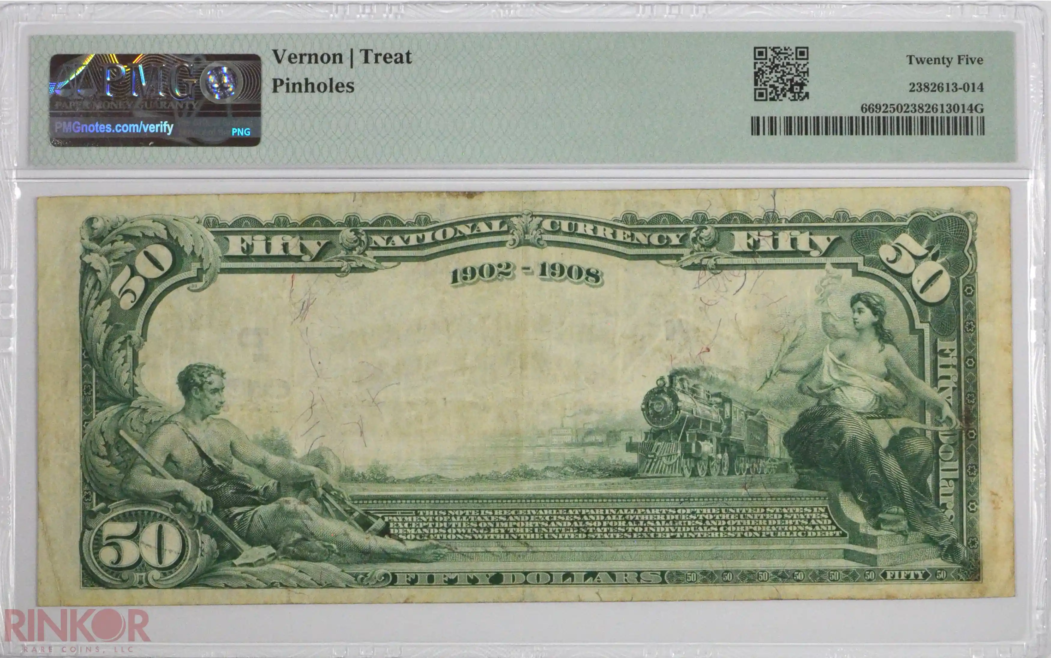 1902 Date Back $50 Fr. 669 Charter #9174 National Bank Note PMG VF-25