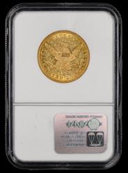 1843 O $10 Gold NGC AU-53