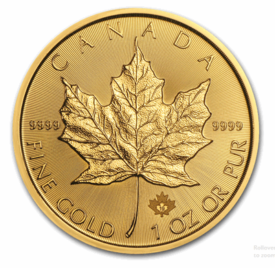 Gold Canadian Maple Leaf 1-oz 0.9999-fine