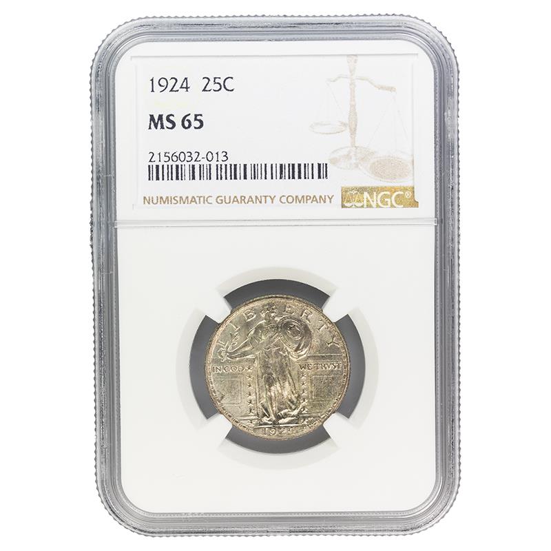 1924 Standing Liberty Quarter, 25C NGC MS 65 