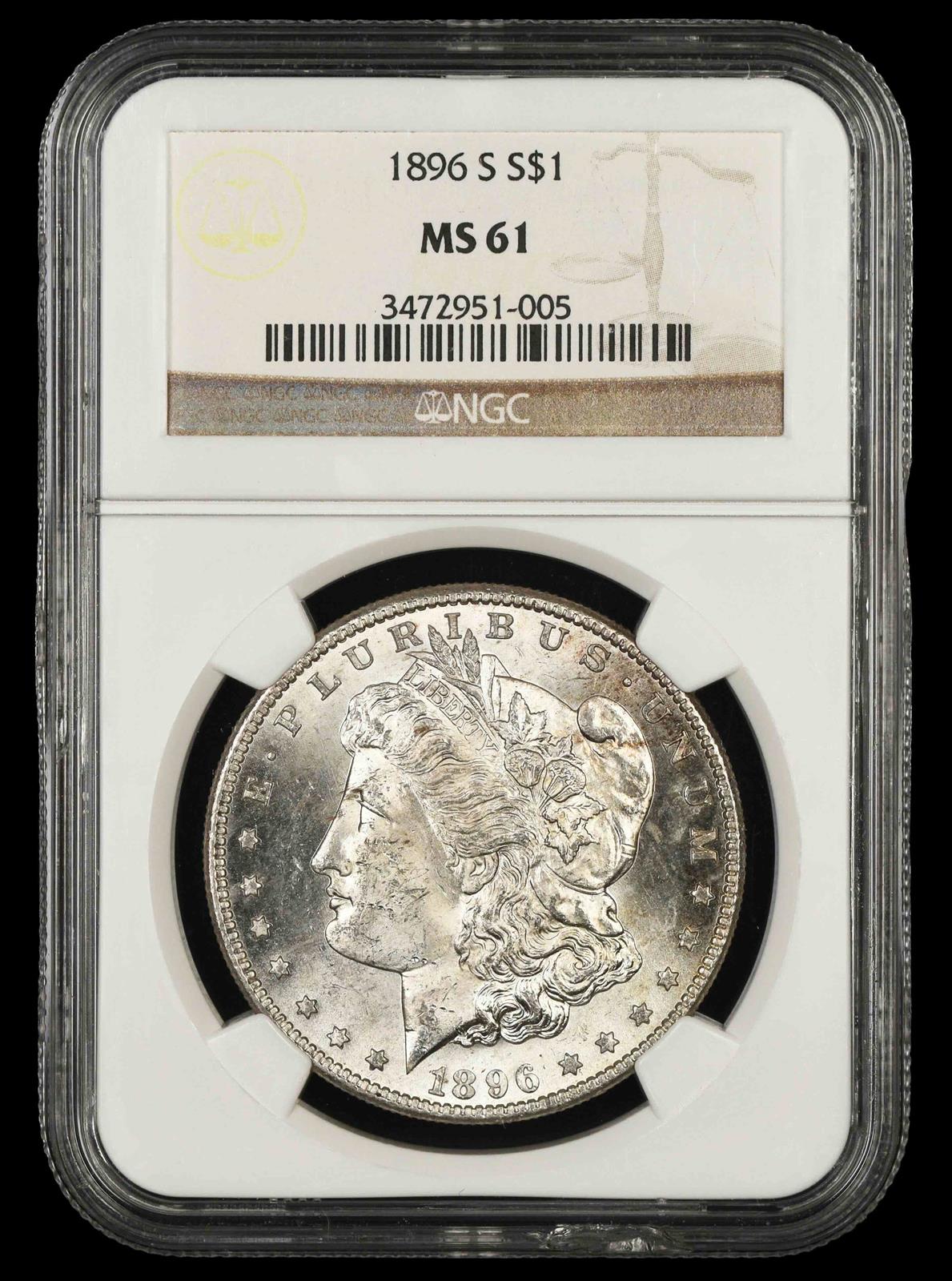 1896 S $1 NGC MS 61