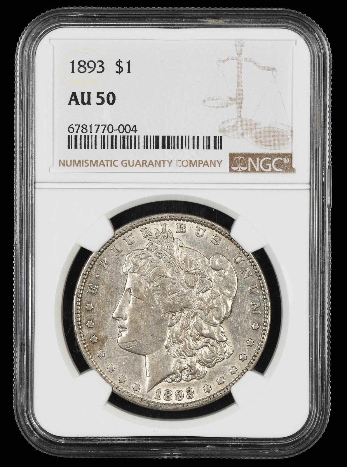 1893 $1 NGC AU-50