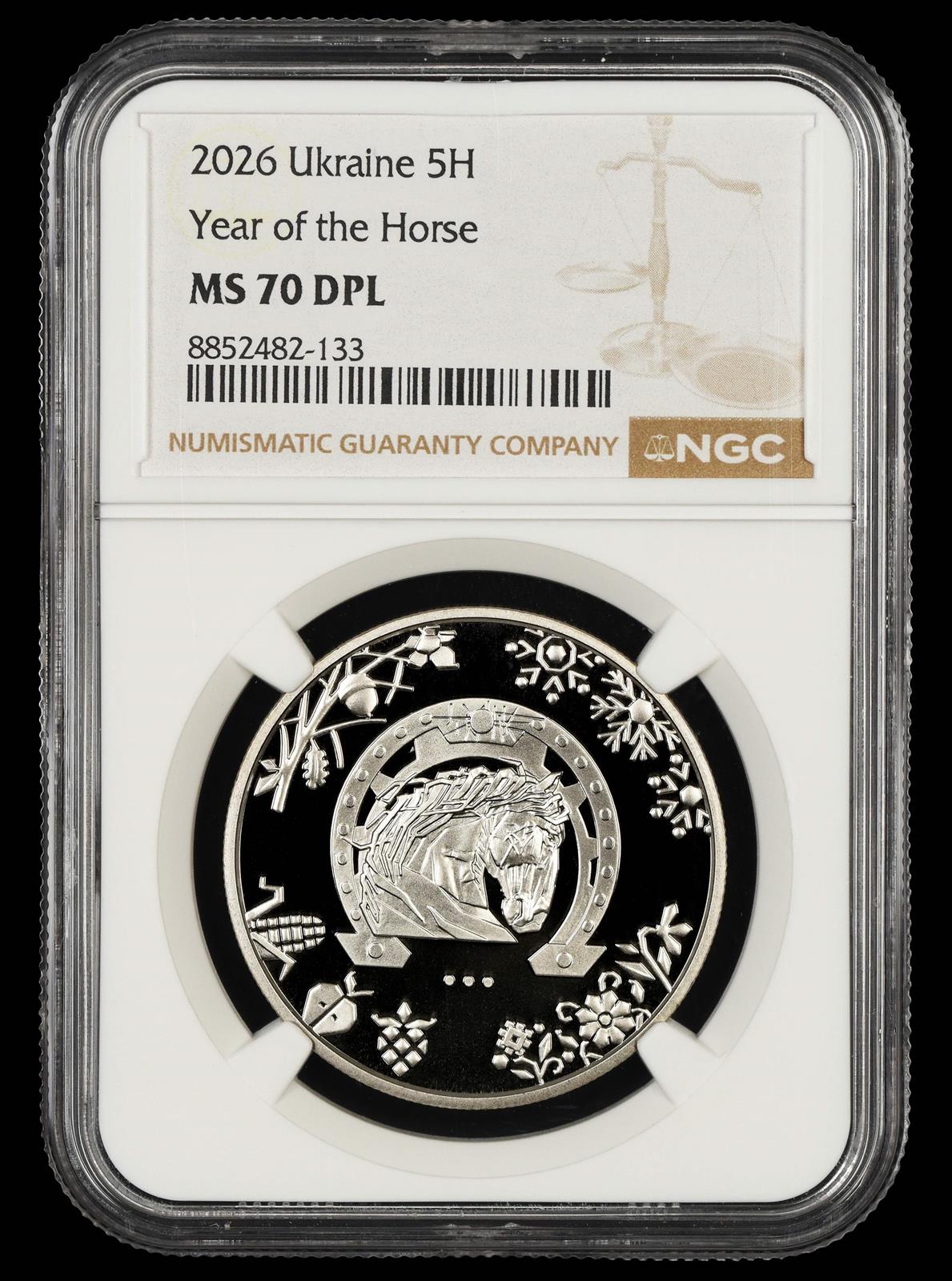 2026 Ukraine Year of the Horse 5 Hryvnias NGC MS70 DPL