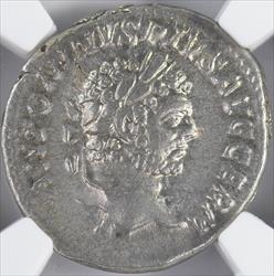 Roman Empire Caracalla AD 198-217 AR Denarius NGC CH VF 