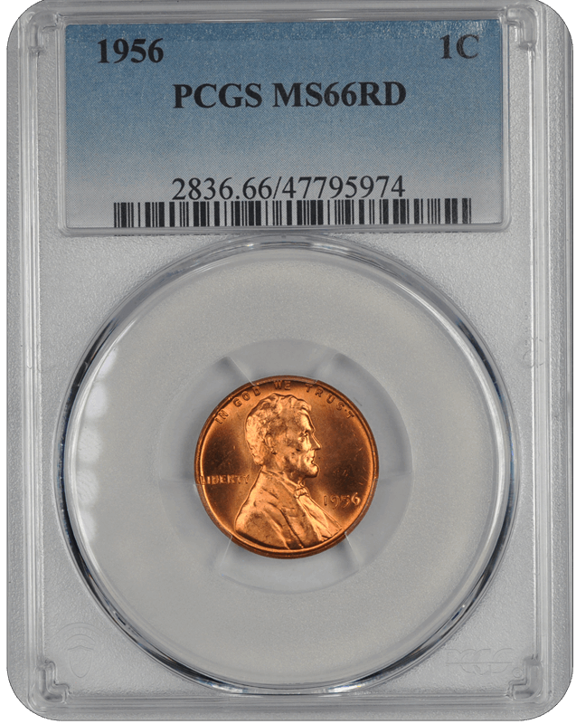 1956 Lincoln PCGS RD 66