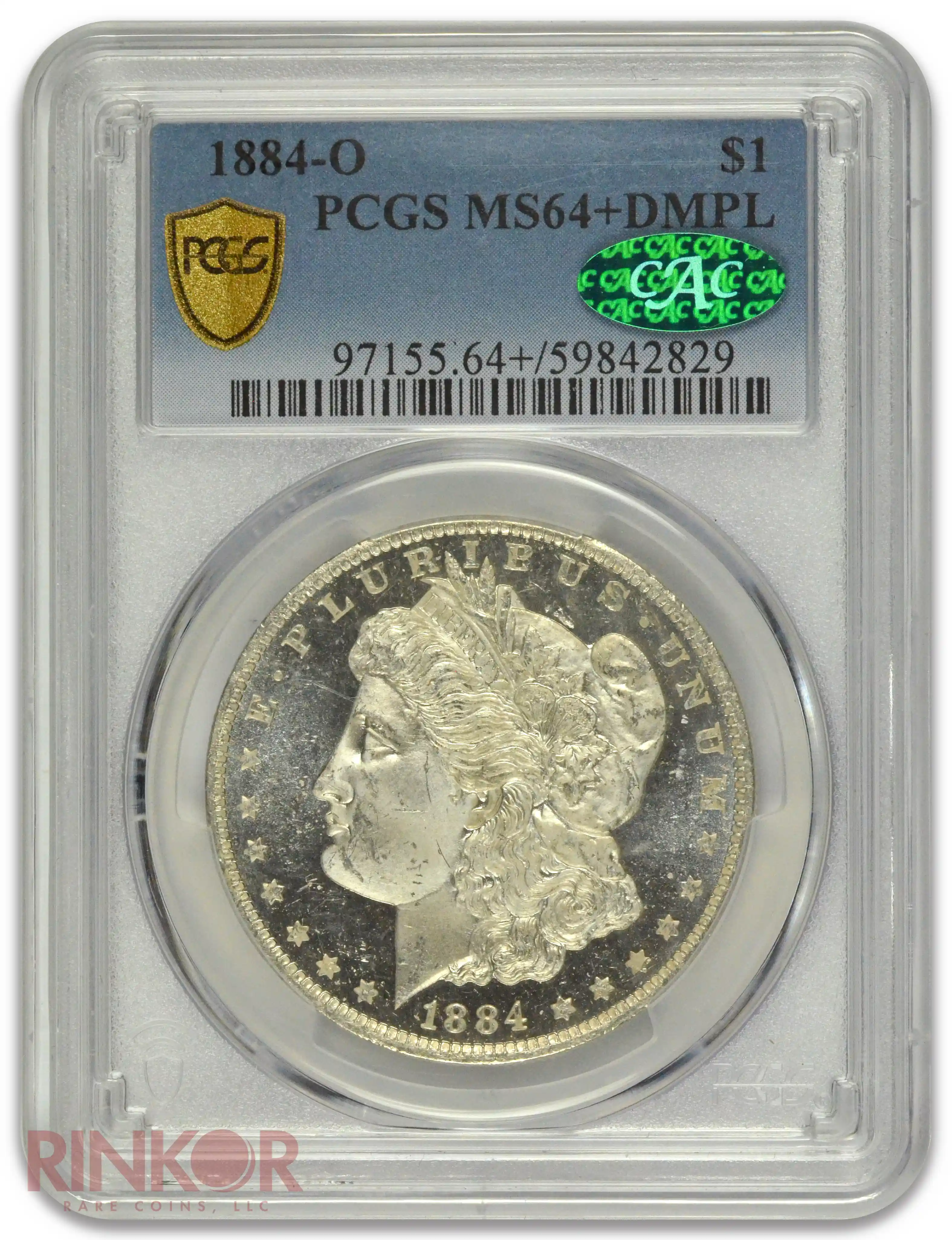 1884-O $1 Morgan Dollar PCGS MS 64+ DMPL CAC