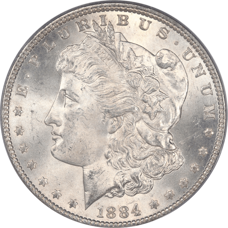 1884 Morgan Silver Dollar $1, PCGS MS64 - Nice White Coin