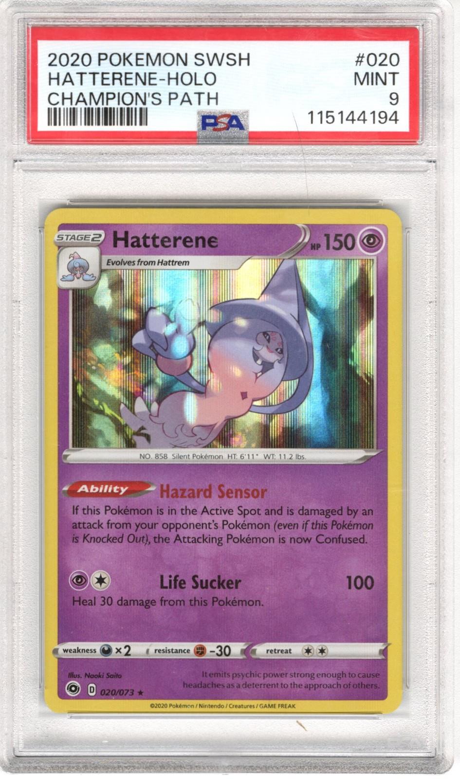 2020 Pokemon SWSH Champions Path Hatterene - Holo #020 PSA MINT 9 