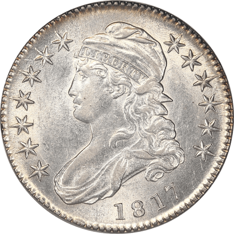 1817 Capped Bust Half Dollar, 50c  Circulated, Choice Almost Uncirculated