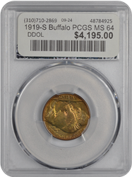 1919-S Buffalo PCGS MS 64