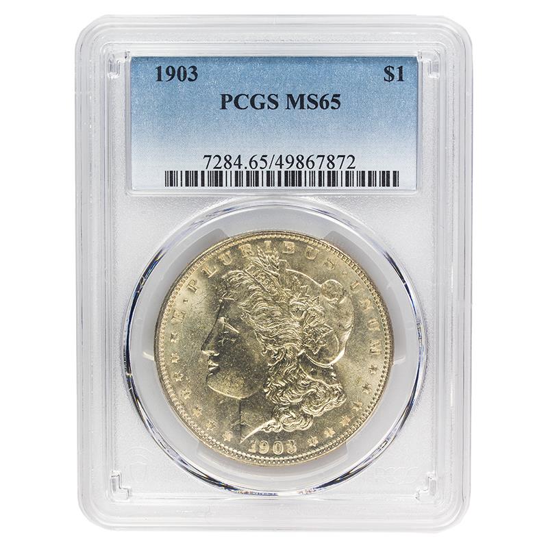 1903 Morgan Silver Dollar $1, PCGS MS65 - Nice White Coin