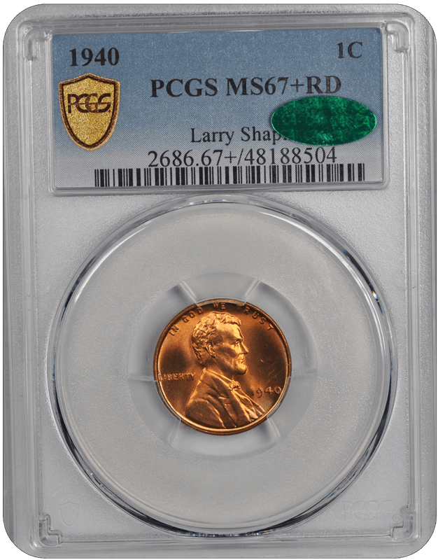 1940 Lincoln PCGS (CAC) RD 67+ 