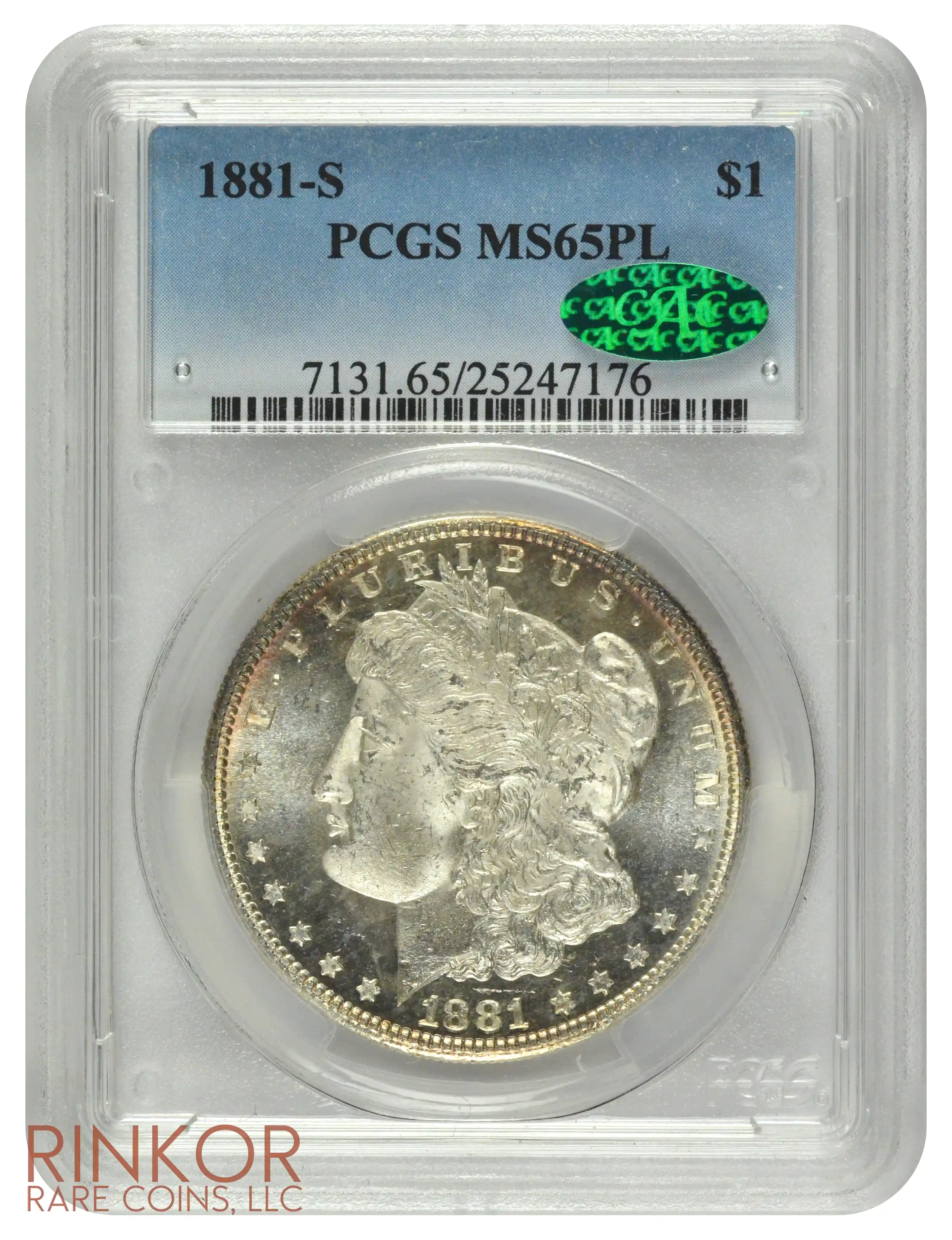 1881-S $1 PCGS MS 65 PL CAC