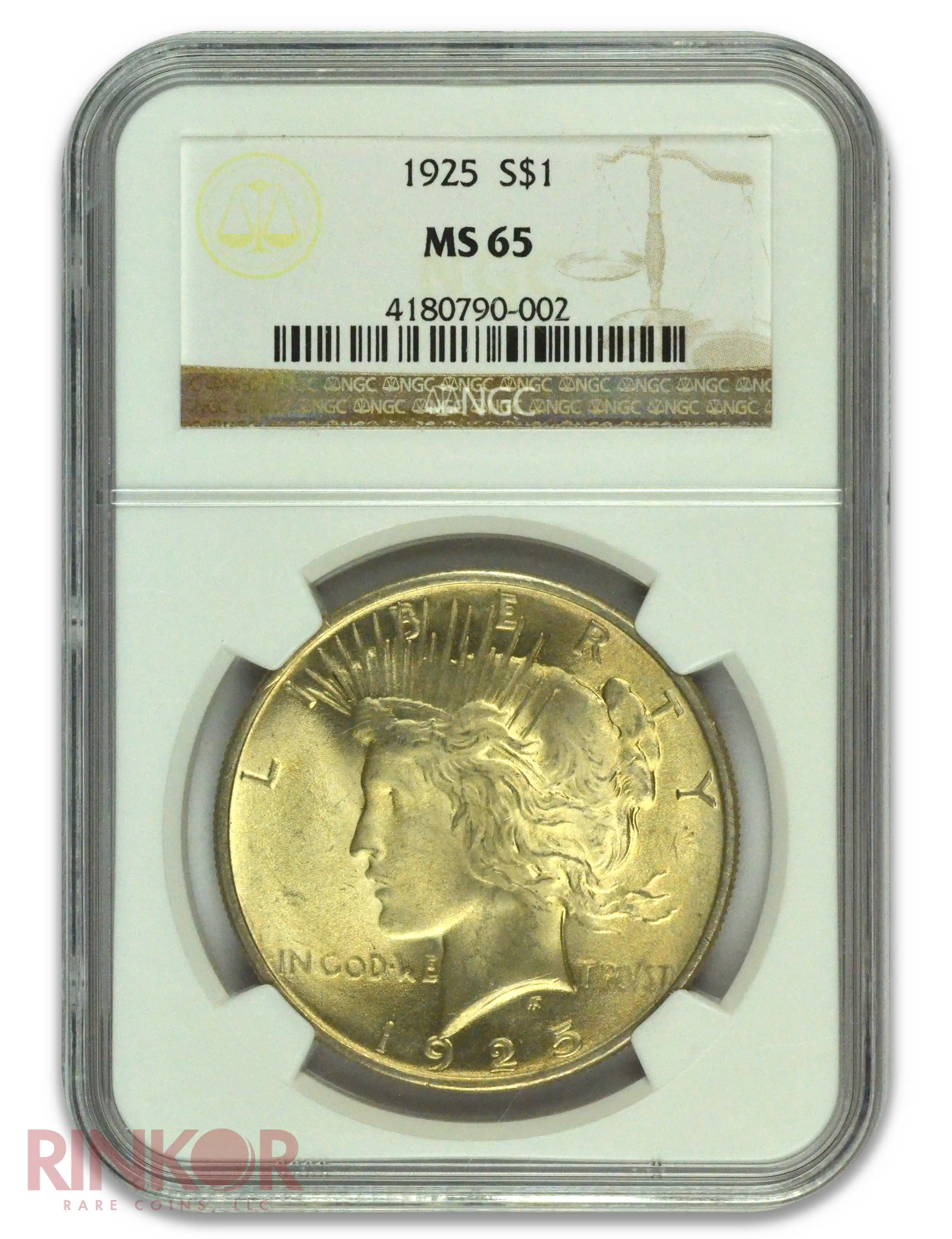 1925 $1 Peace Dollar NGC MS 65 