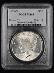 1926 S $1 PCGS  MS63
