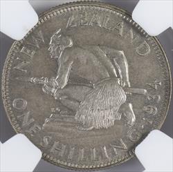 W New Zealand 1934 1 Shilling NGC MS 63, 5716751023 