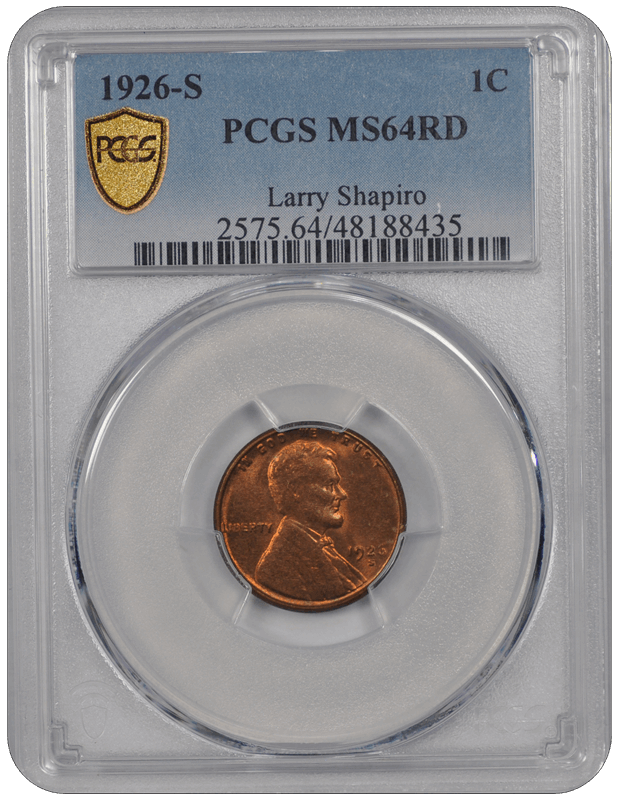 1926-S Lincoln PCGS RD 64