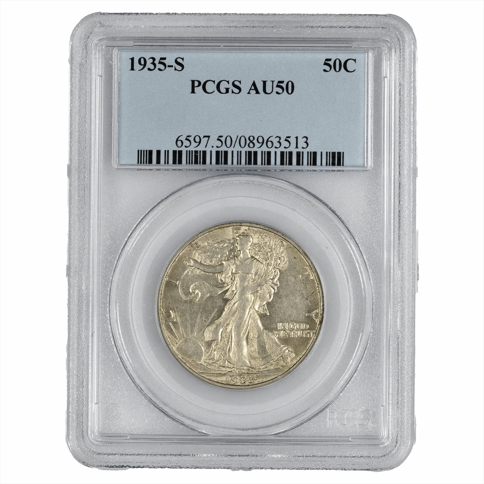 1935-S Walking Liberty Half Dollar 50c - PCGS Choice AU AU 50 