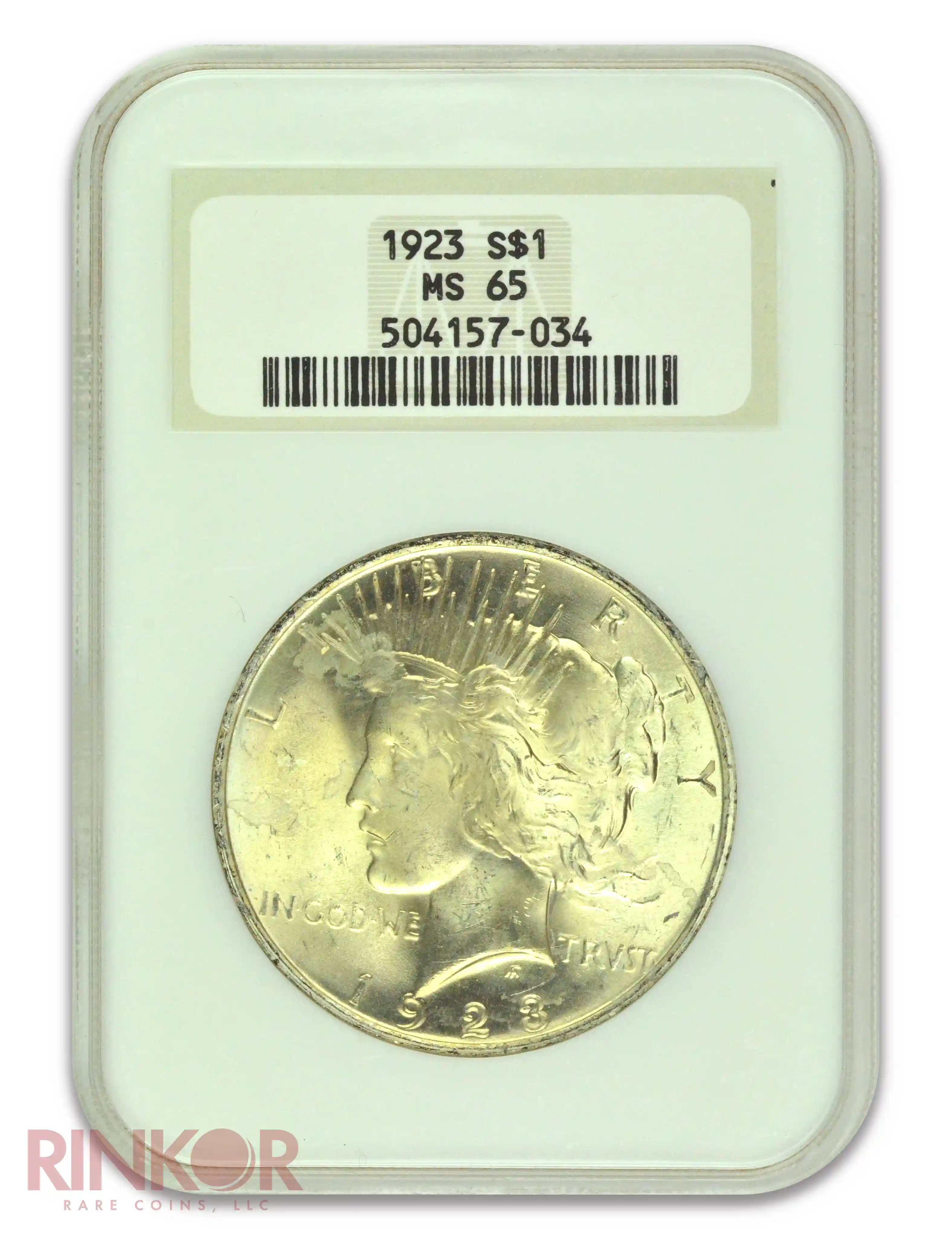 1923 $1 Peace Dollar NGC MS 65